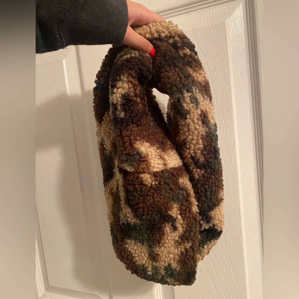 Ruby and Jenna Camo Fuzzy Scarf
